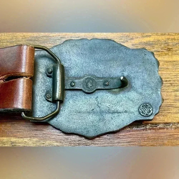 Large Belt Buckle | Beautiful Supple Leather | 44” - Picture 2 of 6